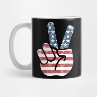 'Peace Flag Sign' Awesome July 4th Freedom Mug